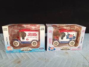 lot 179 image: 2 Limited edition Pepsi Cola Gearbox 1912 Ford die cast coin banks