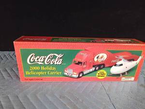 lot 181 image: 2000 Coca-Cola Holiday Helicopter Carrier with helicopter  - lights up