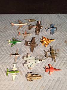 lot 160 image: Box of die cast war planes and more