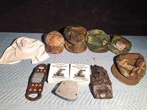 lot 139 image: Caps, cleats, grip inserts and fingerless leather gloves