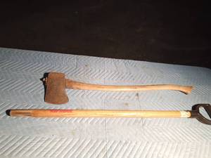 lot 142 image: Ax and a new shovel handle