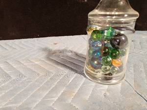 lot 113 image: Jar of marbles with at least 3 boulders