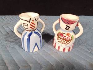 lot 100 image: 50s Napco Mr. and Mrs. ceramic vintage egg cups