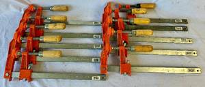 lot 63 image: Jorgensen Medium Duty Steel Bar Clamps #3712-HD - set of 10