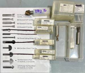 lot 109 image: CNC Router Bits Lot #1 - 11 assorted bits