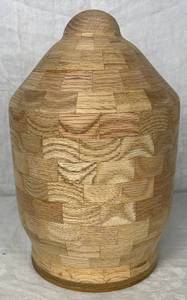 lot 80 image: HandmadeHandturned Wooden Urn - Add your choice of stain to finish