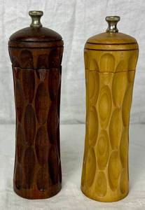 lot 84 image: Handmade Wooden Salt and Pepper Grinders