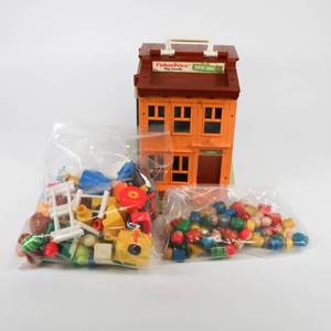 lot 83 image: Vintage Fischer PriceSesame Street Building & FiguresAccessories Lot