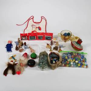 lot 71 image: Vintage Toy Lot - Native Toys, Marbles