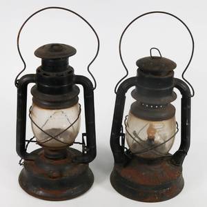 lot 51 image: (2) Antique Railroad Lantern - Dietz D-Lite No. 2