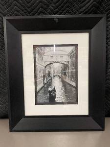 lot 5 image: Framed Venice Canal Photograph by Cyndi Schick 26X22