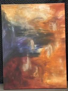 lot 10 image: Abstract Expressionist Canvas Art by Read Hancock 40.5x30