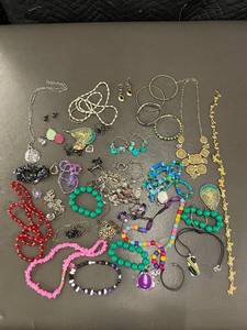 lot 44 image: Collection of Assorted Fashion Jewelry Including Bracelets, Necklaces, Earrings