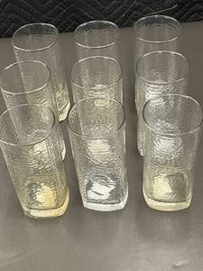 lot 65 image: Set of 8 Textured Glass Tumblers