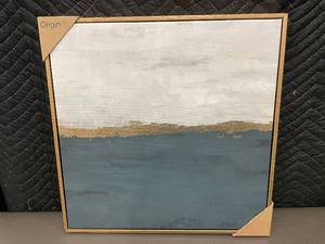 lot 73 image: Origin21 Square Wall Art Decor in Blue and Gold Tone