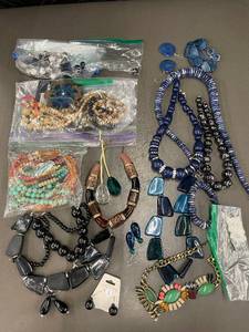 lot 78 image: Collection of Assorted Handmade Beaded Necklaces and Earrings