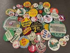 lot 87 image: Collection of Vintage Button Badges and Pins