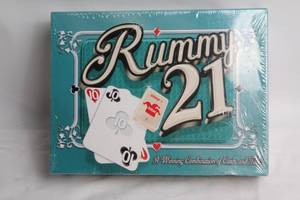 lot 19 image: Factory-Sealed Rummy 21 Card and Tile Game Set