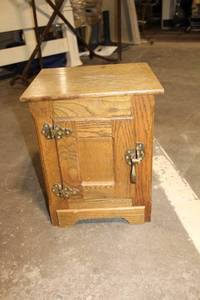 lot 58 image: Vintage Wooden Bedside Cabinet with Mirror