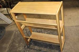 lot 65 image: Wooden Shelf Unit with Three Tiers