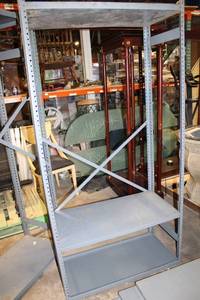 lot 68 image: Heavy-Duty Industrial Metal Shelving Unit with Extra Shelves