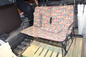 lot 70 image: Used Metal Gliding Bench with Cushioned Seats