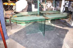 lot B-76 image: GlassArtDesign Glass Dining Table with Etched Top