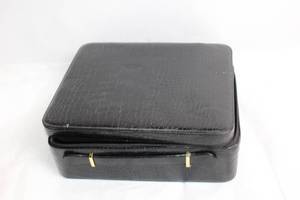 lot 106 image: Black Faux Leather Briefcase with Gold Accents