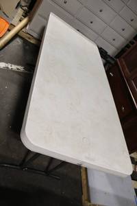 lot 148 image: Used Lightweight Folding Plastic Table with Metal Legs