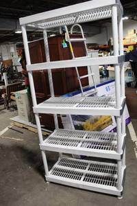 lot 170 image: Set of 2 Large Heavy-Duty Plastic Shelving Units