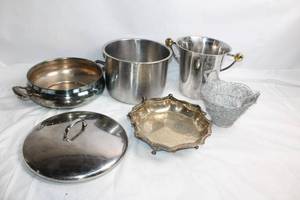 lot 183 image: Assorted Vintage Silver and Steel Kitchenware Collection