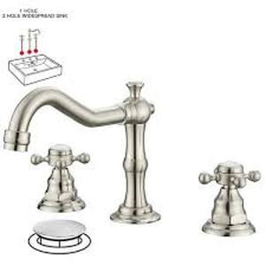 lot 7 image: BWE 8 in. Widespread 2-Handle 3-Hole Bathroom Faucet with Drain Kit and cUPC Water Supply Lines in Brushed Nickel  Customer Returns See Pictures