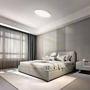 lot 23 image: Commercial Electric 32 in. W Oval Black Plus Nickel Trim Ring Integrated LED 3500 Lumens Dim Flat Panel Flush Mount Light, Selectable 5CCT   Customer Returns See Pictures