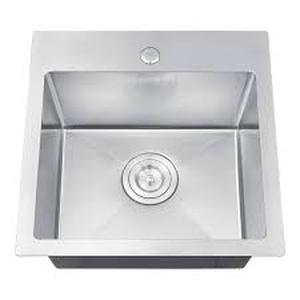 lot 38 image: Attop Handmade Stainless steel 18 in. Single Bowl Top Mount Scratch-Resistant Nano Drop-in Kitchen Sink With Strainer   Customer Returns See Pictures