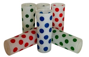 lot 80 image: Set of Six Vintage Anchor Hocking Frosted Dots Tumblers