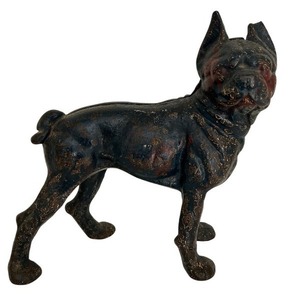 lot 86 image: Vintage Cast Iron Boston Terrier Dog Doorstop
