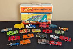 lot 126 image: Vintage Hot Wheels Die Cast Toy Cars and Carrying Case
