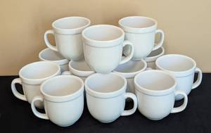 lot 131 image: Pottery Barn White Ceramic Mug Set