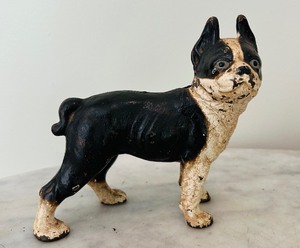 lot 177 image: Vintage Style Cast Iron Boston Terrier Dog Doorstop