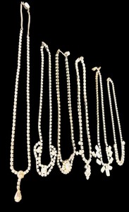 lot 171 image: Six Vintage Costume Rhinestone Necklaces