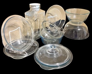 lot 157 image: Vintage Dishes including Fostoria Chintz Baroque Cake Plate and More