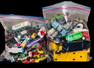 lot 155 image: Vintage Matchbox and Others in Two Gallon Bags including Cars, Trucks and More