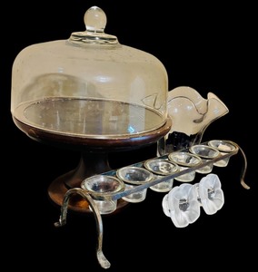 lot 115 image: Beautiful Home Decor including Candle Holders, Cake Stand (Crate & Barrel) and More
