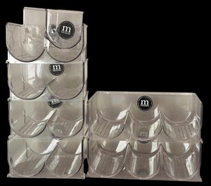 lot 96 image: M Design Stackable Plastic Water Bottle and Wine Rack, Designed for Refrigerator or Pantry Use