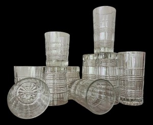 lot 103 image: Vintage Crystal Tumblers including Low and High Balls