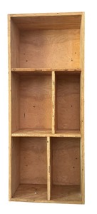 lot 198 image: Tall Untreated Wooden Cubby Cabinet