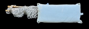 lot 204 image: Rope Hammock with Cream Pillow by Hatters Canvas Products