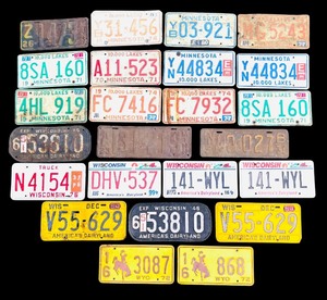 lot 217 image: Grouping of Vintage License Plates
