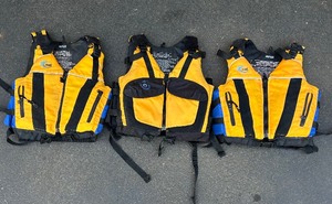 lot 240 image: Three Floatation Aid Vests for Kayaking and Sailing