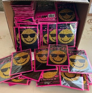 lot 244 image: Extra Large Lot of Crystal Heiress Glitter Smile Emoji Decals  Stickers